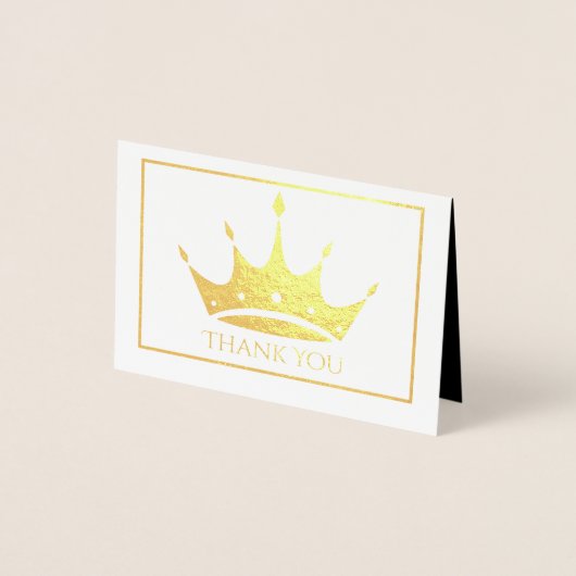 Dorée Mini carte Merci Gold Foil Crown (Devant)
