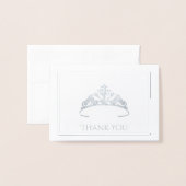 Dorée Mini carte Silver Foil Tiara (Devant avec enveloppe)