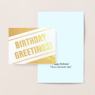 Dorée Minimal, Simple "SALUT D'ANNIVERSAIRE !" Carte
