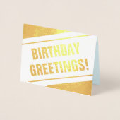 Dorée Minimal, Simple "SALUT D'ANNIVERSAIRE !" Carte (Devant)