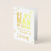Dorée Modern Be My Man of Honor Proposition Carte de vig (Devant)