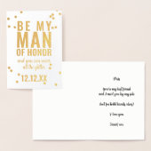 Dorée Modern Be My Man of Honor Proposition Carte de vig (Affichage)