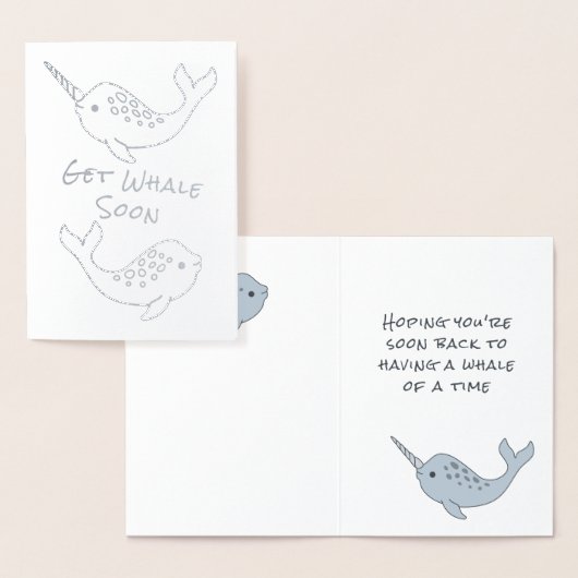 Dorée Narwhal Obtenir Baleine Bientôt Carte Foil (Affichage)
