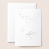 Dorée Narwhal Obtenir Baleine Bientôt Carte Foil (Derrière avec enveloppe)