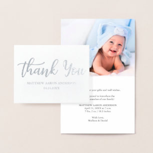 Dorée Nouveau Merci bébé moderne Carte à billets argent
