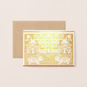 Dorée Nouvel An chinois du lapin ajouter carte photo Foi (Devant avec enveloppe)