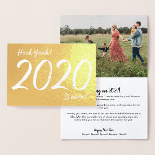 Dorée Oui ! 2020 est terminée ! Carte Foil du Nouvel An