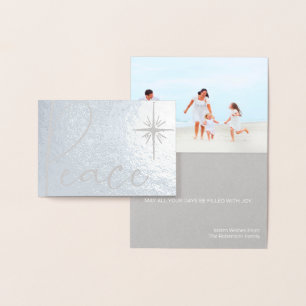 Dorée Paix Simple Minimale Photo Moderne Carte de Noël