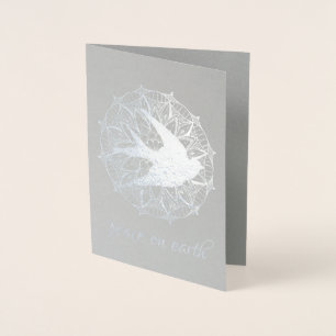 Dorée Peace on Earth Dove Mandala FOIL Carte de vacances