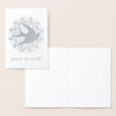 Dorée Peace on Earth Dove Mandala FOIL Carte de vacances (Affichage)
