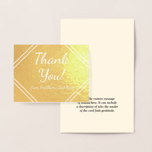 Dorée Personnalisé et de base "Merci" ! Carte