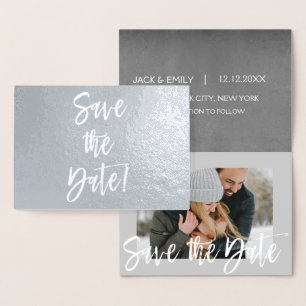 Dorée Photo Silver Foil Enregistrer la carte Date