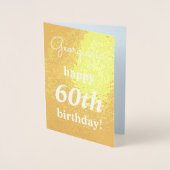 Dorée Plain Gold Foil 60e carte de voeux d'anniversaire (Devant)
