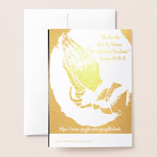 Dorée "Quant à moi et ma maison carte à huile (Derrière avec enveloppe)