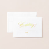 Dorée Real Gold Foil Mariage de luxe Carte Place (Devant avec enveloppe)