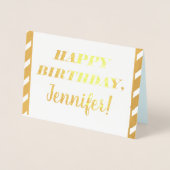 Dorée Respectable, Élégante carte "HAPPY BANTHDAY" (Devant)