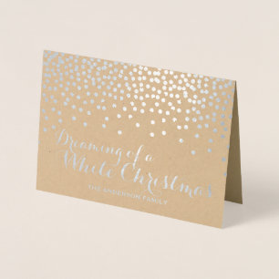 Dorée Rêver d'une carte blanche en argent de Noël