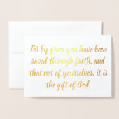 Dorée Savée par Grace Ephesians Joyeux Noël Carte Foil (Devant avec enveloppe)