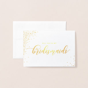 Dorée Serez-Vous Ma Carte D'Éclaireur Script Gold Foil