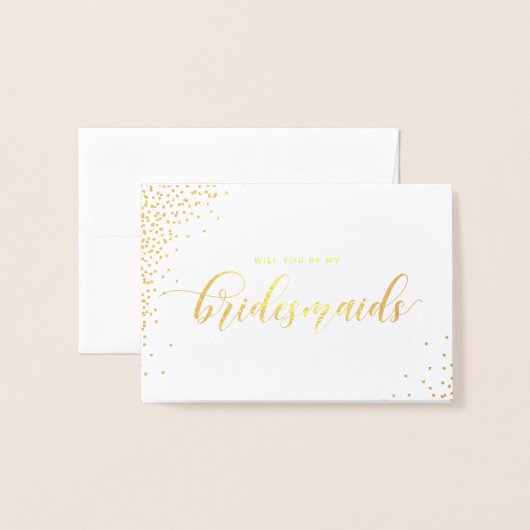 Dorée Serez-Vous Ma Carte D'Éclaireur Script Gold Foil (Devant avec enveloppe)