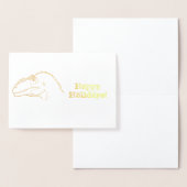 Dorée Siats Foil Bonne Carte Vacances (Affichage)