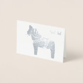 Dorée Silver Foil Dala Horse God Jul Carte de voeux (Devant)