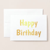 Dorée simple carte de calligraphie d'anniversaire heureu (Devant avec enveloppe)