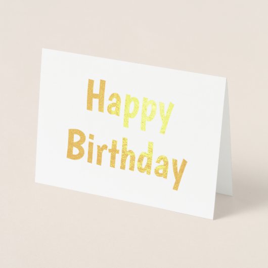 Dorée simple carte de calligraphie d'anniversaire heureu (Devant)
