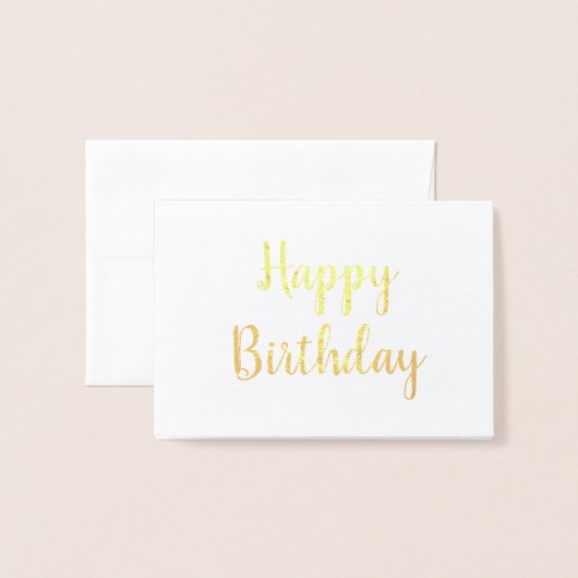 Dorée simple carte de calligraphie d'anniversaire heureu (Devant avec enveloppe)