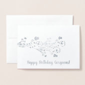 Dorée Simple carte florale d'anniversaire Real Foil (Devant avec enveloppe)