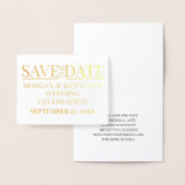 Dorée Simple Enregistrer La Carte Foil Date Mariage Cele (Affichage)