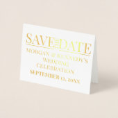 Dorée Simple Enregistrer La Carte Foil Date Mariage Cele (Devant)