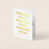 Dorée Simple et Customisé "MERCI !" Carte (Devant)