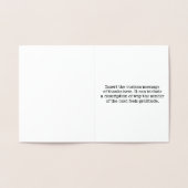 Dorée Simple et Customisé "MERCI !" Carte (Intérieur)