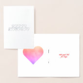 Dorée SIMPLE SIMPLE TEXTE MINIMAL CARTE de jour de naiss (Affichage)