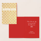 Dorée Snowflakes et Circles Gold Foil Carte de vacances (Affichage)