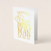 Dorée Soyez ma carte de proposition de Mariage Bridesman (Devant)