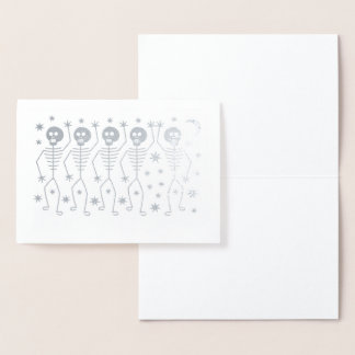 DORÉE SQUELETTES DE DANSE HALLOWEWEEN VÉRITABLE CARTE D'