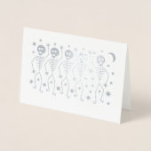 DORÉE SQUELETTES DE DANSE HALLOWEWEEN VÉRITABLE CARTE D' (Devant)