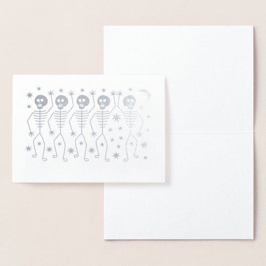 DORÉE SQUELETTES DE DANSE HALLOWEWEEN VÉRITABLE CARTE D' (Affichage)