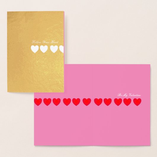 Dorée Suivez votre carte Heart Foil (Affichage)