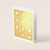 Dorée Symboles de Noël Carte Gold Foil (Devant)