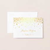 Dorée Table de points Confetti Gold Foil Place Carte d'e (Devant avec enveloppe)
