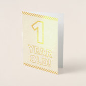 Dorée Téméraire, huile d'or "1 an !" Carte d'anniversair (Devant)