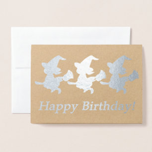 Dorée Trois Petites Sorcières Carte Anniversaire