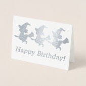 Dorée Trois Petites Sorcières Carte Anniversaire (Devant)