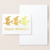 Dorée Trois Petites Sorcières Carte Anniversaire (Affichage)