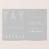 Dorée typographie félicitations carte mariage. (Intérieur)