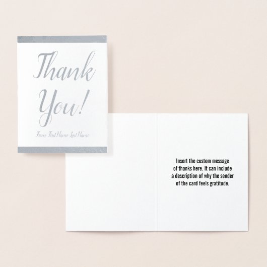 Dorée Un "Merci" élégant et respectable ! Carte (Affichage)