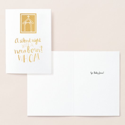 Dorée "Une nuit silencieuse avec un nouveau-né ?" Carte (Affichage)